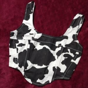 Structured Denim Crop Top